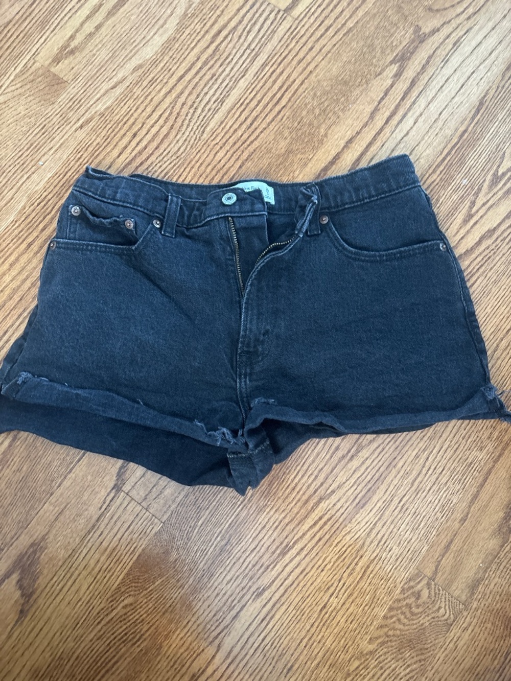 Black jean shorts
